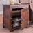 Portland Ice Box Wood Storage Side Table with Replica Hardware