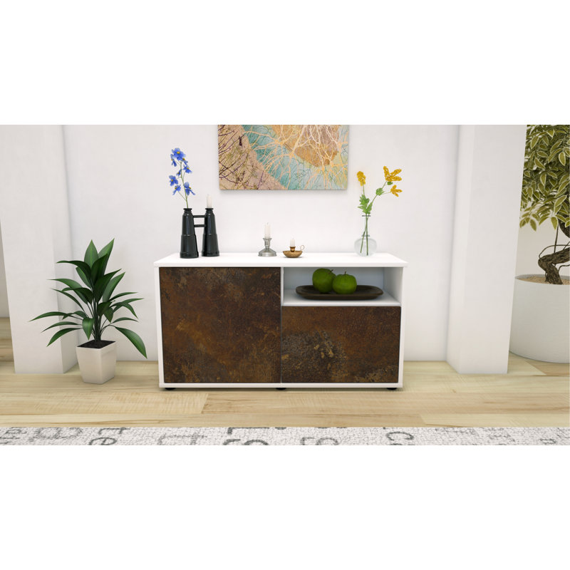 Xzavier 92cm W Chest of Drawers, Rust / Matte White