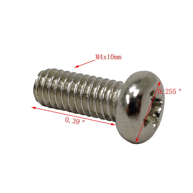 Vis à tête ronde Phillips FixtureDisplays® M4 x 10 mm pas 0,70 mm 20PK 15165