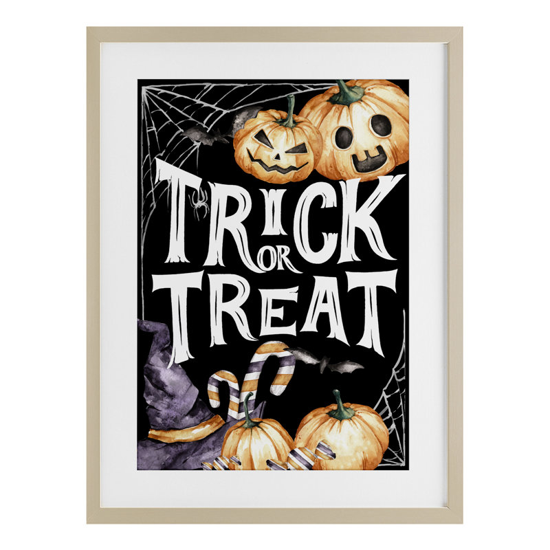 «Trick Or Traite Creepy Traditions», reproduction encadrée sous verre, conception de Kim Allen, H 23 po x l 17 po
