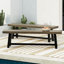 Banc d'extérieur en bois d'acacia, finition gris sablé et noir