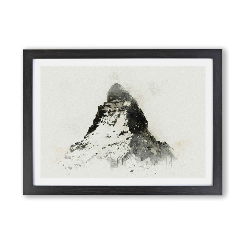 Matterhorn Mountain Switzerland - Framed Print, Black, 45cm H x 63cm W x 2cm D