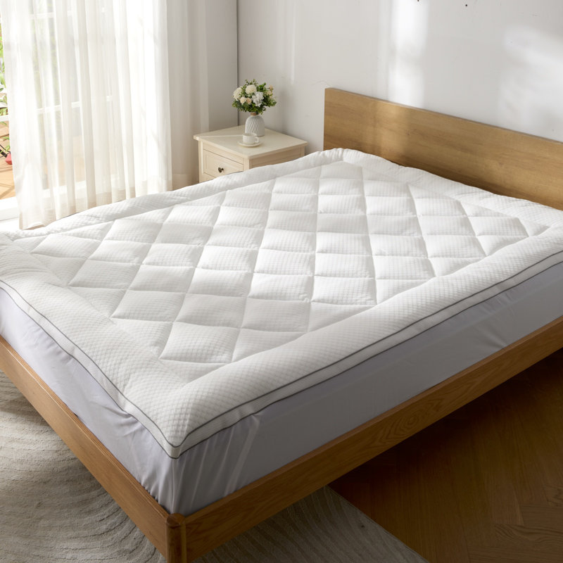 4 Inch Ultra-Fluffy Memory Foam Mattress Topper for Back Pain, Extra Soft Pillow Top Mattress Topper with 4X Support, Mattress Pad with Breathable Air Mesh Sides
