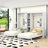 Dual Twin Murphy Beds with Headboard and Convertible Shelf-1599759220