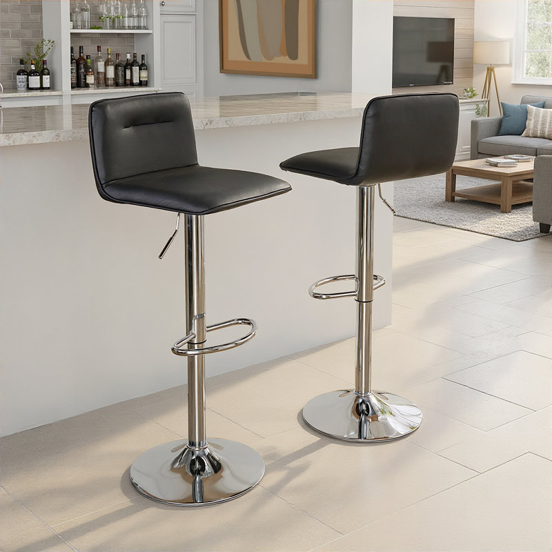 Ogan Adjustable Barstool - Set Of 2, Black