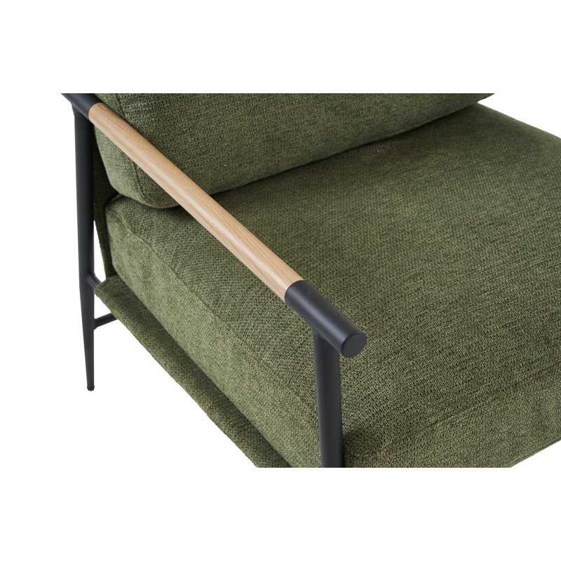 Chaise longue de loisirs en velours noir, Velours vert