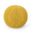 Pouf tricoté rond en coton, jaune