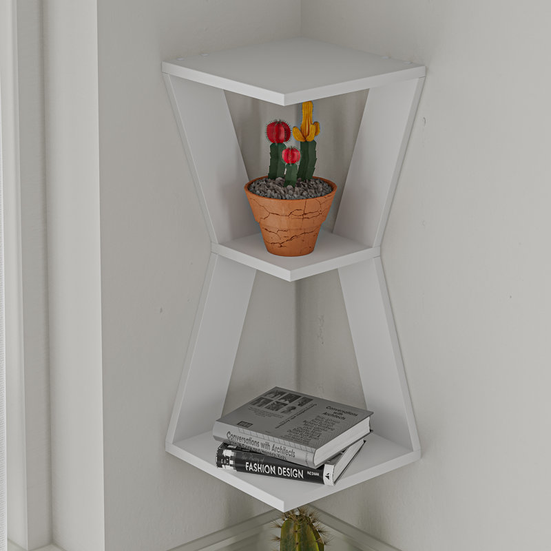 Karlov 3 Piece Diamond Floating Shelf, White