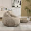 Pouf en fausse fourrure en forme de chat de 106 cm de large, canapé une place confortable avec coussin en forme de queue pour lire et jouer aux jeux vidéo-200756438