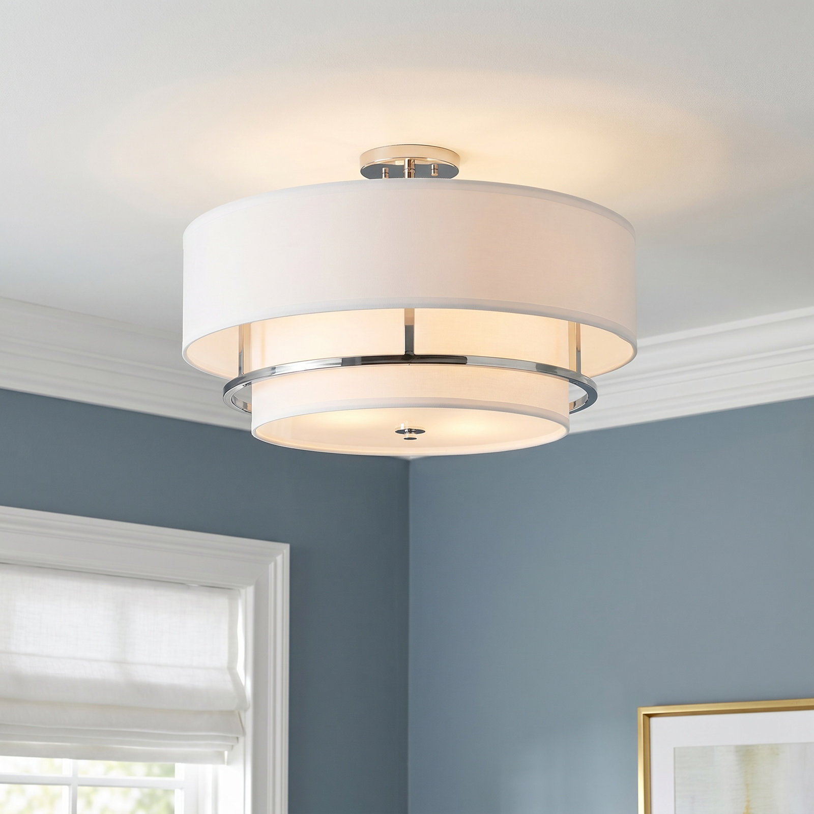 Graham 4-Light Semi Flush Mount, Polished Nickel