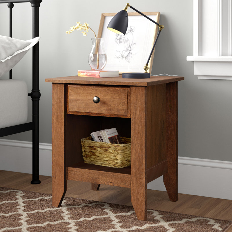Deundray Plywood / Laminate Board Nightstand, Oiled Oak