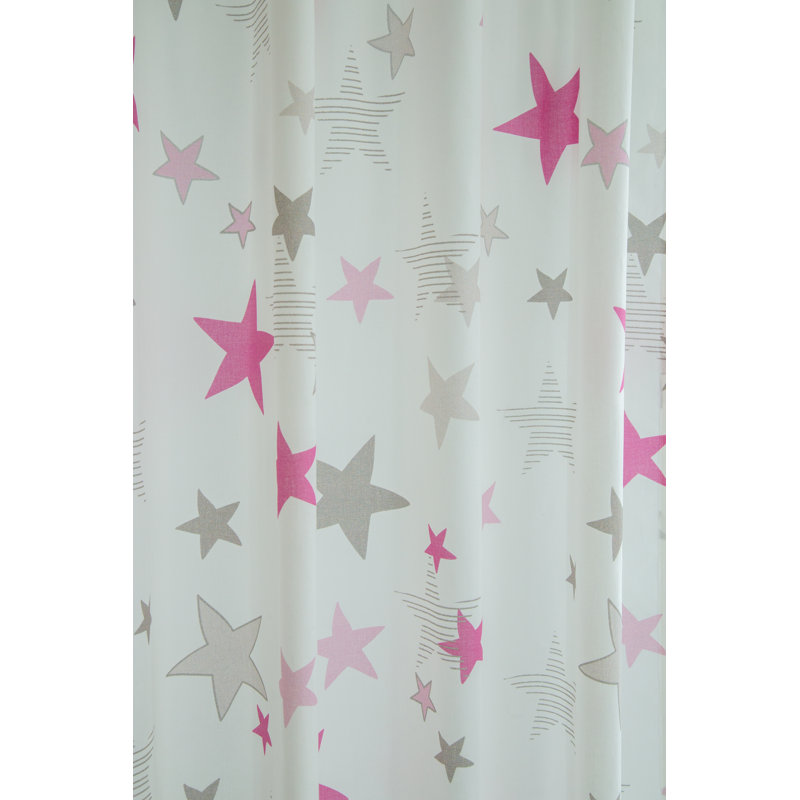 Eulina Semi Sheer Curtain, Width 140 x Drop 275cm, Pink/White