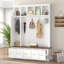 Arbre d'entrée avec porte-manteaux, banc à chaussures et armoire de rangement-1287054171