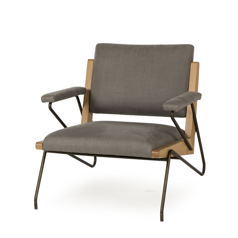 Armchair, Gray Linen