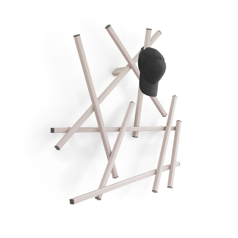Metal Wall Wall Mounted Coat Rack, Silky Taupe