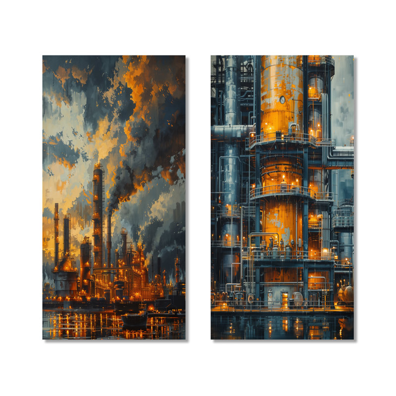 Ensemble de 2 pièces d'art mural Kulsum, Toile tendue, H 28 po x l 24 po