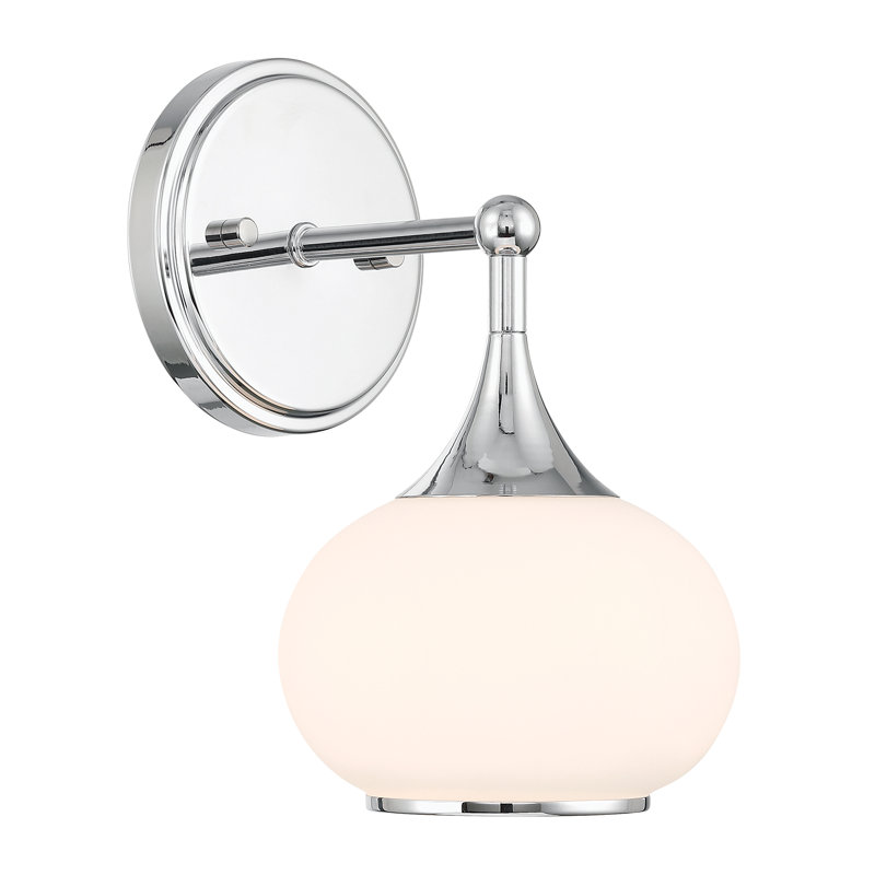 Éclairage pour meuble-lavabo moderne 1 lumière au fini chrome poli, 1, H 10,25 po x l 6 po x P 7,5 po, Chrome