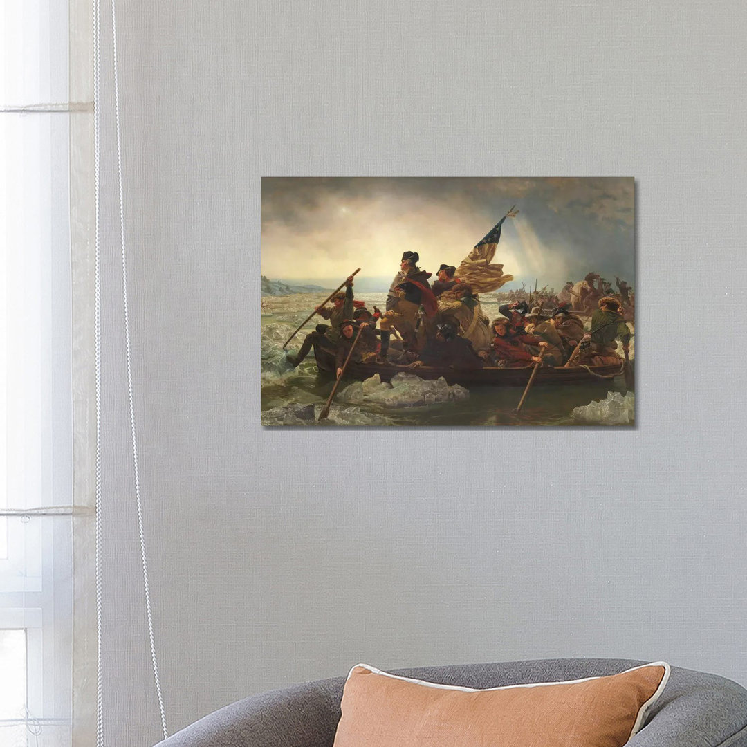 Painting Of George Washington Crossing The Delaware by Stocktrek Images - Wrapped Canvas Print