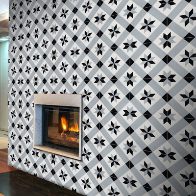 Kotoubia 8" x 8" Cement Patterned Wall & Floor Tile
