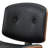 Ely Contemporary Swivel Armless Tufted Office Chair in Black and Walnut