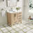 Freestanding 36" W x 35" H Solid Wood Bathroom Vanity With Carrara White Cultured Marble Countertop And Ceramic Single Sink,Oak-247121476-247121474