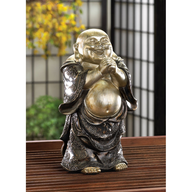 Figurine bouddha de rire en polyrésine