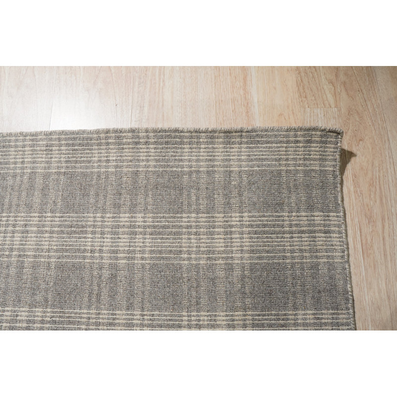 Tapis transitionnel classique gris en laine tissé à plat à la main, Rectangulaire : 12 pi x 15 pi