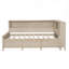 Lit de jour en bois avec tablettes et tiroirs de rangement-117194076