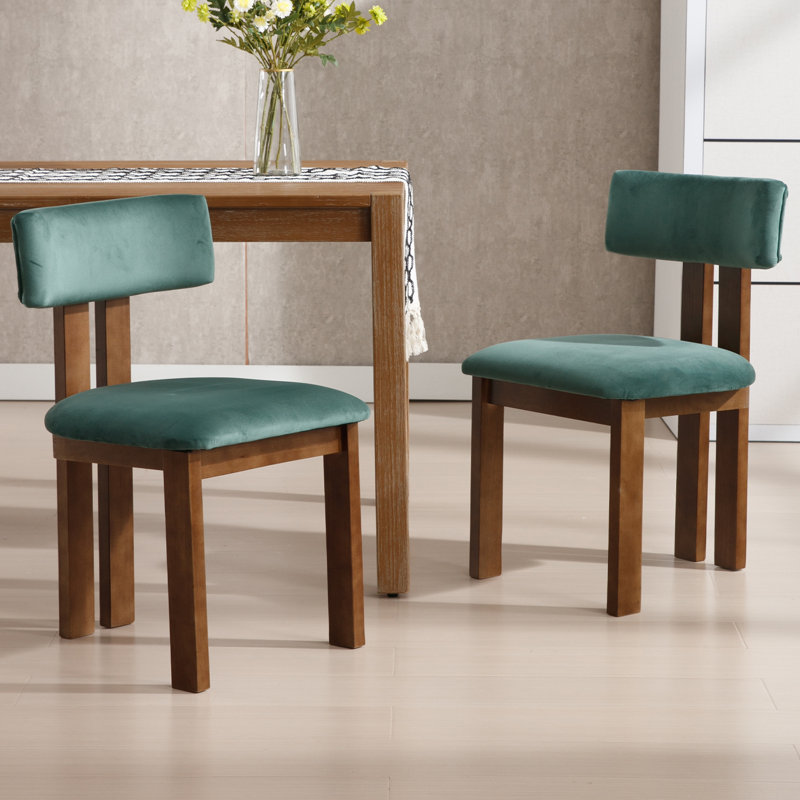 Chaises de salle à manger Janeene, Vert, Bois brun