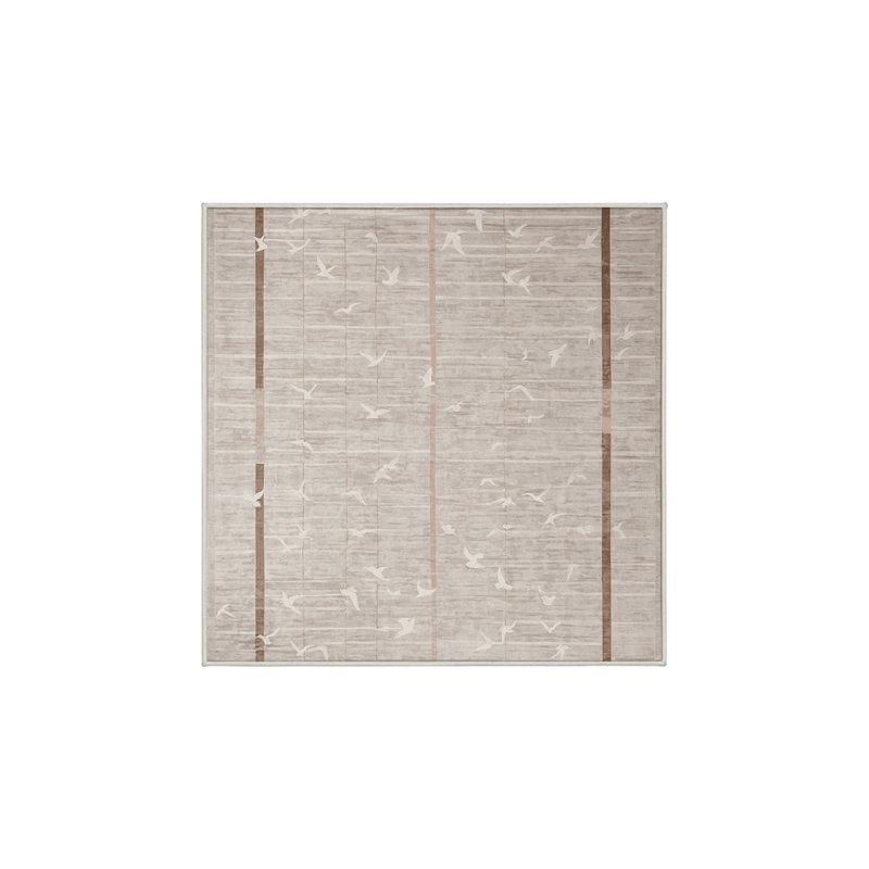 Machine Washable Beige Area Rug, Square 8'