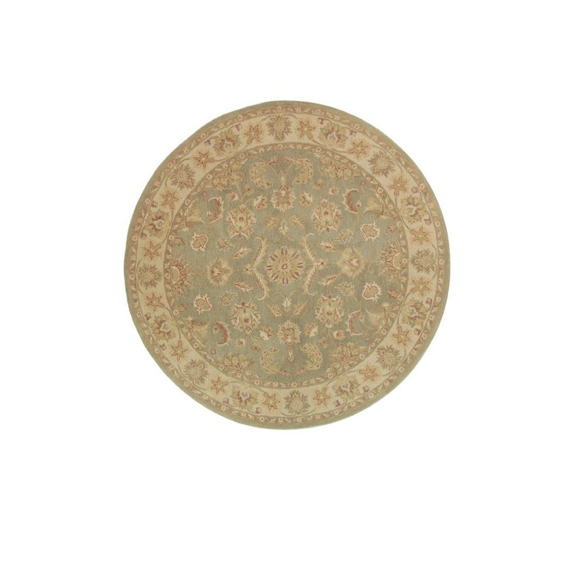 Tapis oriental en laine touffeté à la main Dunbar, Rond 3 pi 6 po