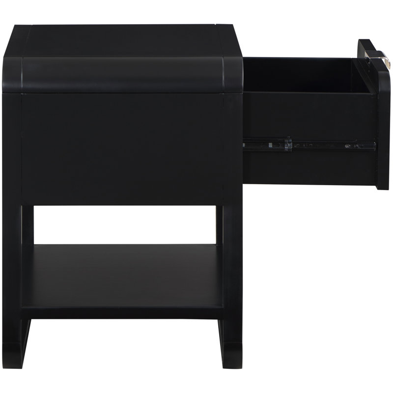 Chartres 24'' W Cane Nightstand, Black