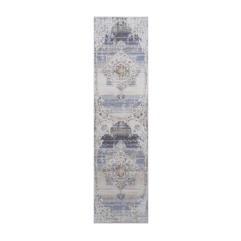 Collection Cream / Medallion Area Rug, Runner 2'2" x 8'