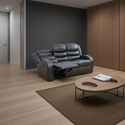 3-seater Faux Synthetic Leather Recliner Sofa