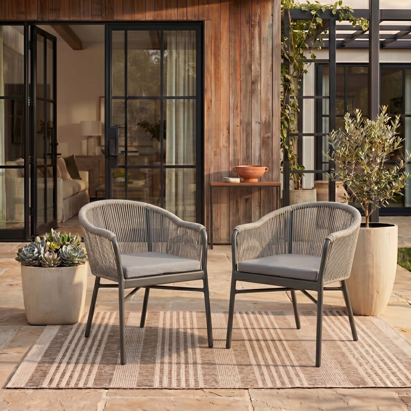 Chaise de patio avec coussin Domenica
