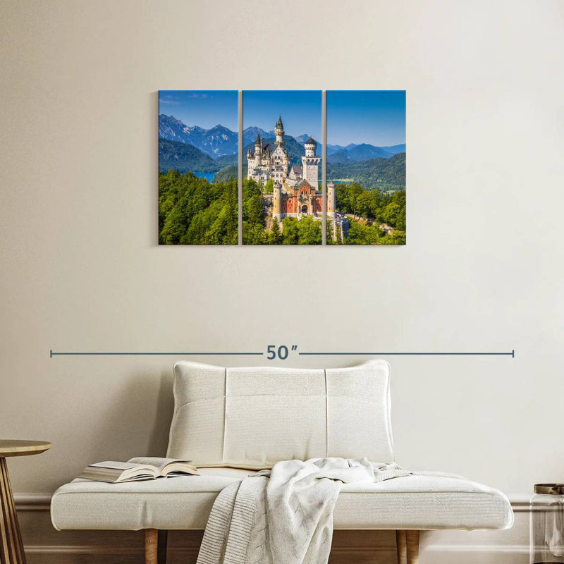 Lilie, château allemand de Neuschwanstein, H 20 po x l 33 po