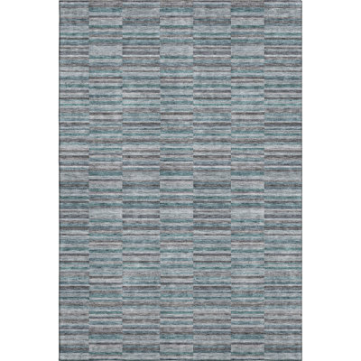 Premium Machine Washable Prisco Teal Rug