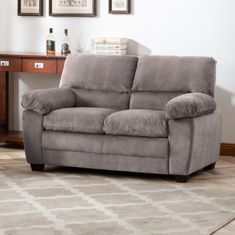 Ehrenberg Upholstered Loveseat, Dark Gray 100% Polyester, 37" H x 41.7" W x 36.2" D