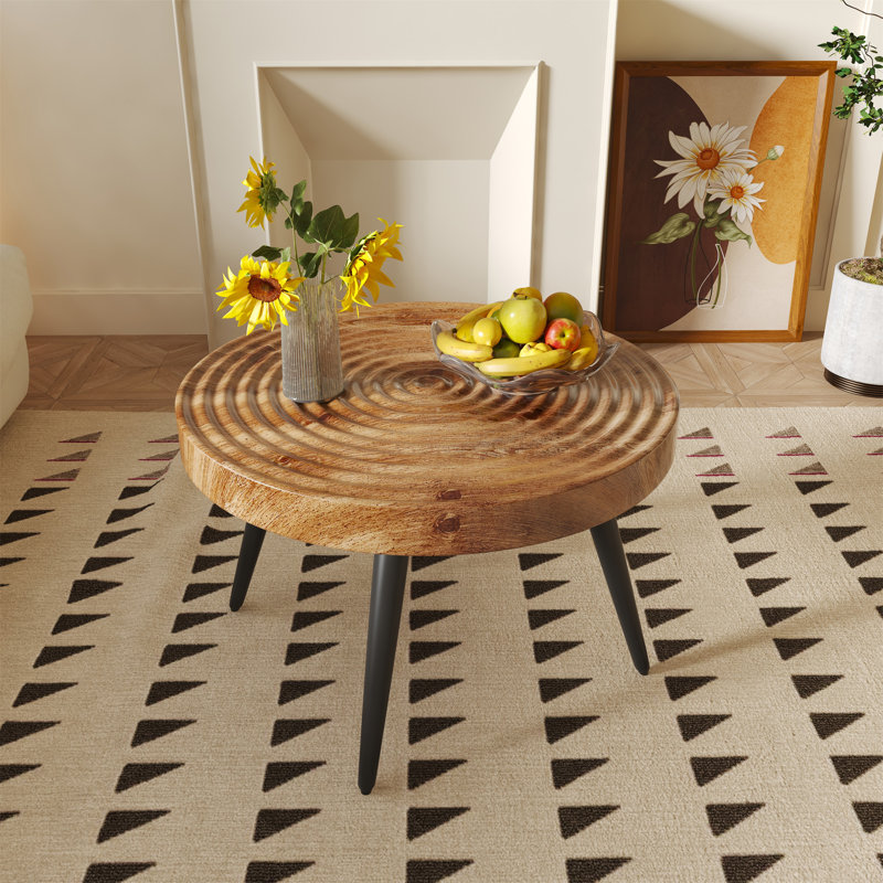 Table basse de salon de style campagnard moderne de 31 pouces (table incluse seulement), Bois robuste
