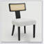 Ensemble de chaises de salle à manger de style Mid-Century moderne, structure en bois massif avec dossier en rotin et coussins beige moelleux pour plus de confort et de style-1439947122
