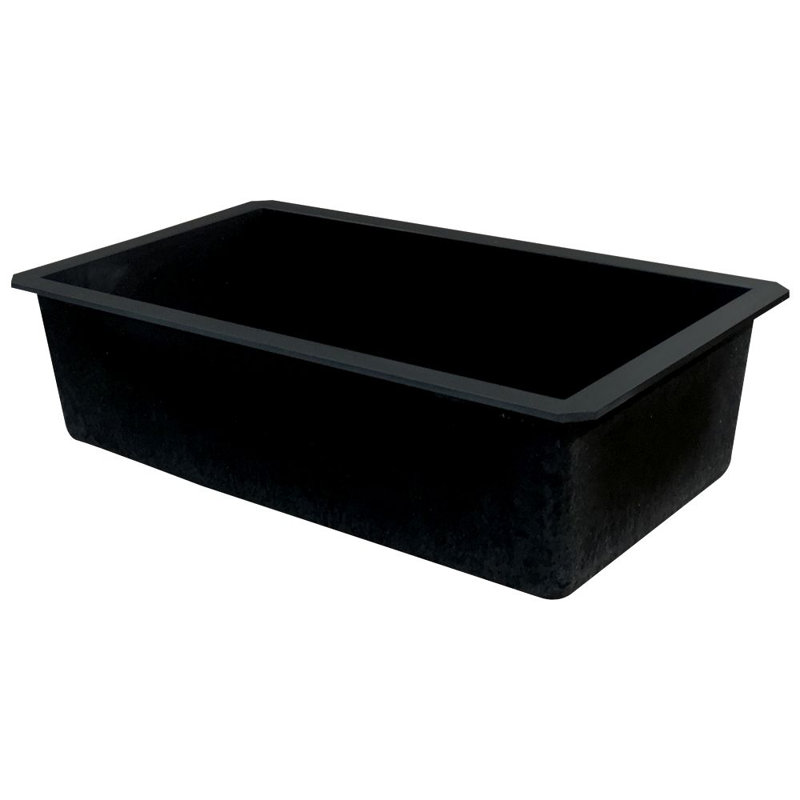 Radius 31.75'' L Single Bowl Kitchen Sink, Black