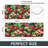 Black Background Strawberry Print Set of 2 Kitchen Floor Mats, Kitchen Dining Room