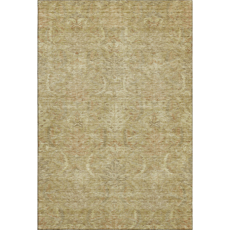 Premium Machine Washable Dahl AMF1082 Damask Rug, Rectangle 2'6" x 3'10"