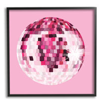 Disco Ball Wall Art, Pink Orange Disco Ball Poster, Pink Wall Decor, Hot  Pink Orange Disco, Shining Disco Ball, Preppy Wall Art, 