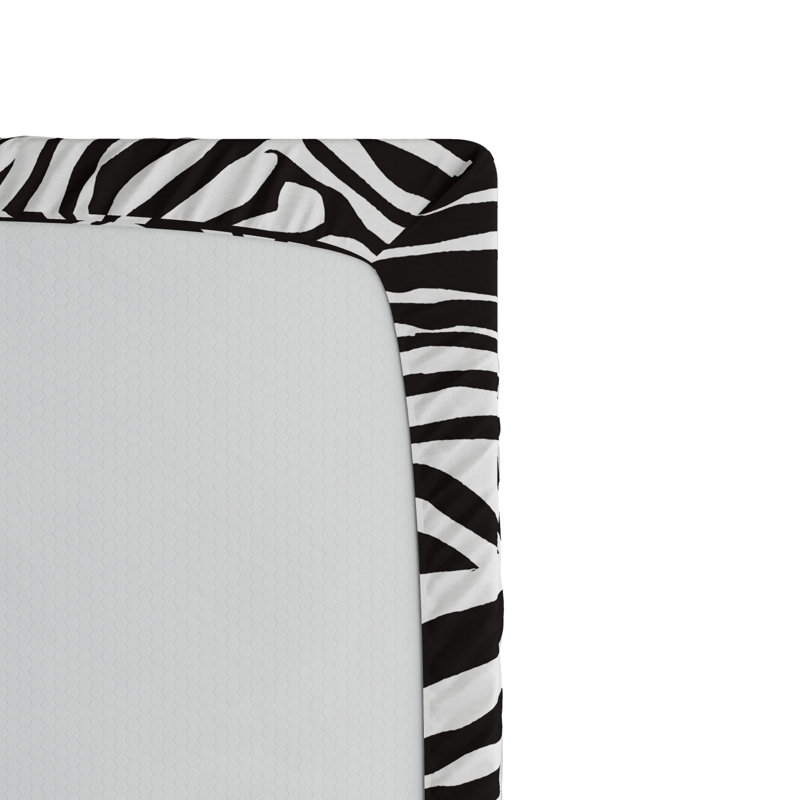 Microfiber Animal Print Fitted Sheet, Full Fitted Sheet, Black/White Animal Print