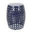 Table de bout moderne - métal bleu marine, cadre en fer découpé, l 16,48 po x P 16,48 po 19,99 h, aucun assemblage requis