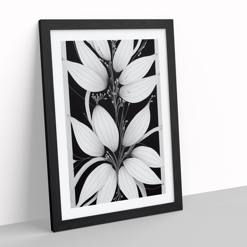 Heavenly Flowers - Single Picture Frame Print, Black, 64cm H x 46cm W x 2cm D