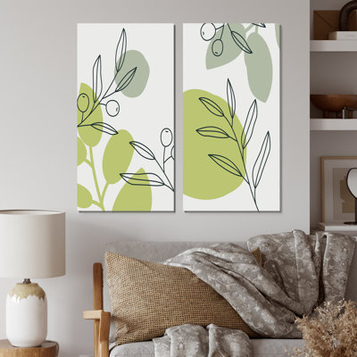 Minimalistic Creative Designs in Retro Colors III - ensemble de 2 peintures