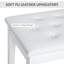 Banc de piano blanc en bois blanc avec rangement et coussin capitonné en similicuir