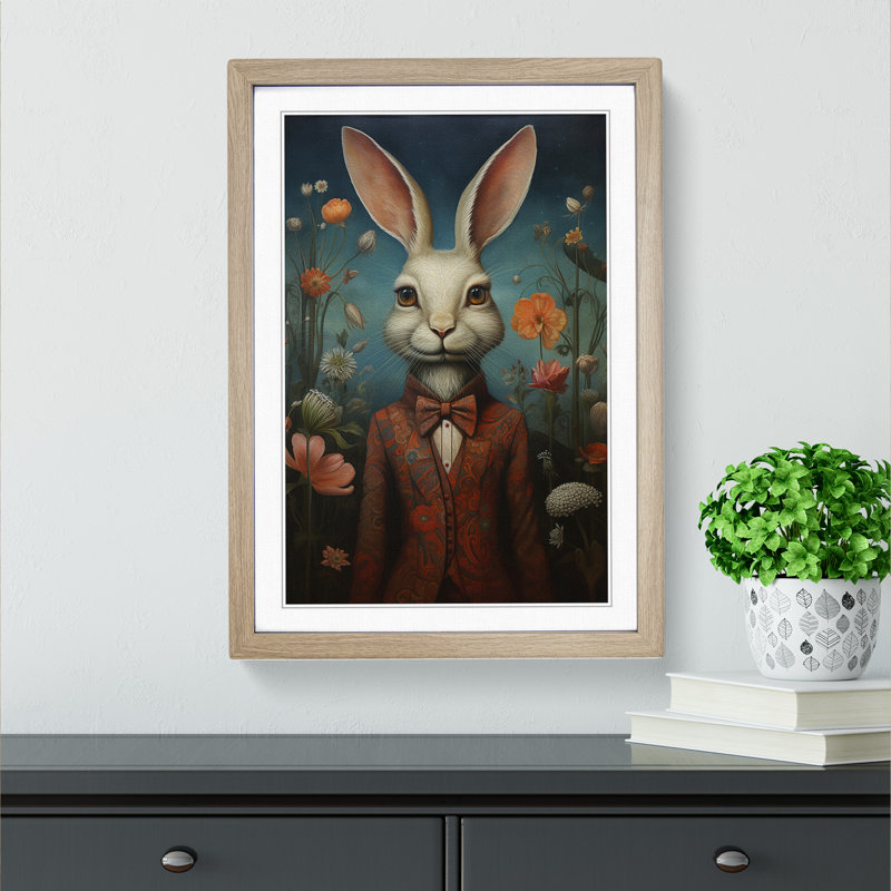 Hare Informel - Single Picture Frame Print on Wood